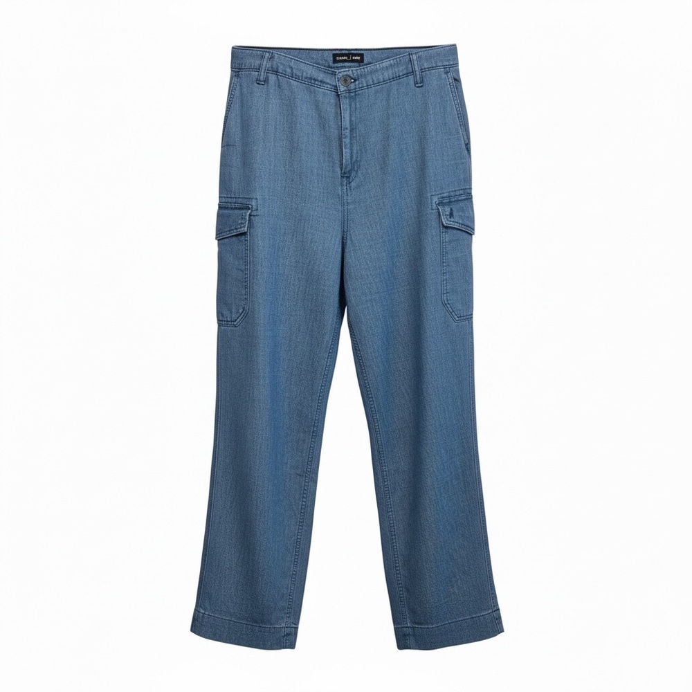 Nautica Chambray Denim Cargo Jeans Women's 16
